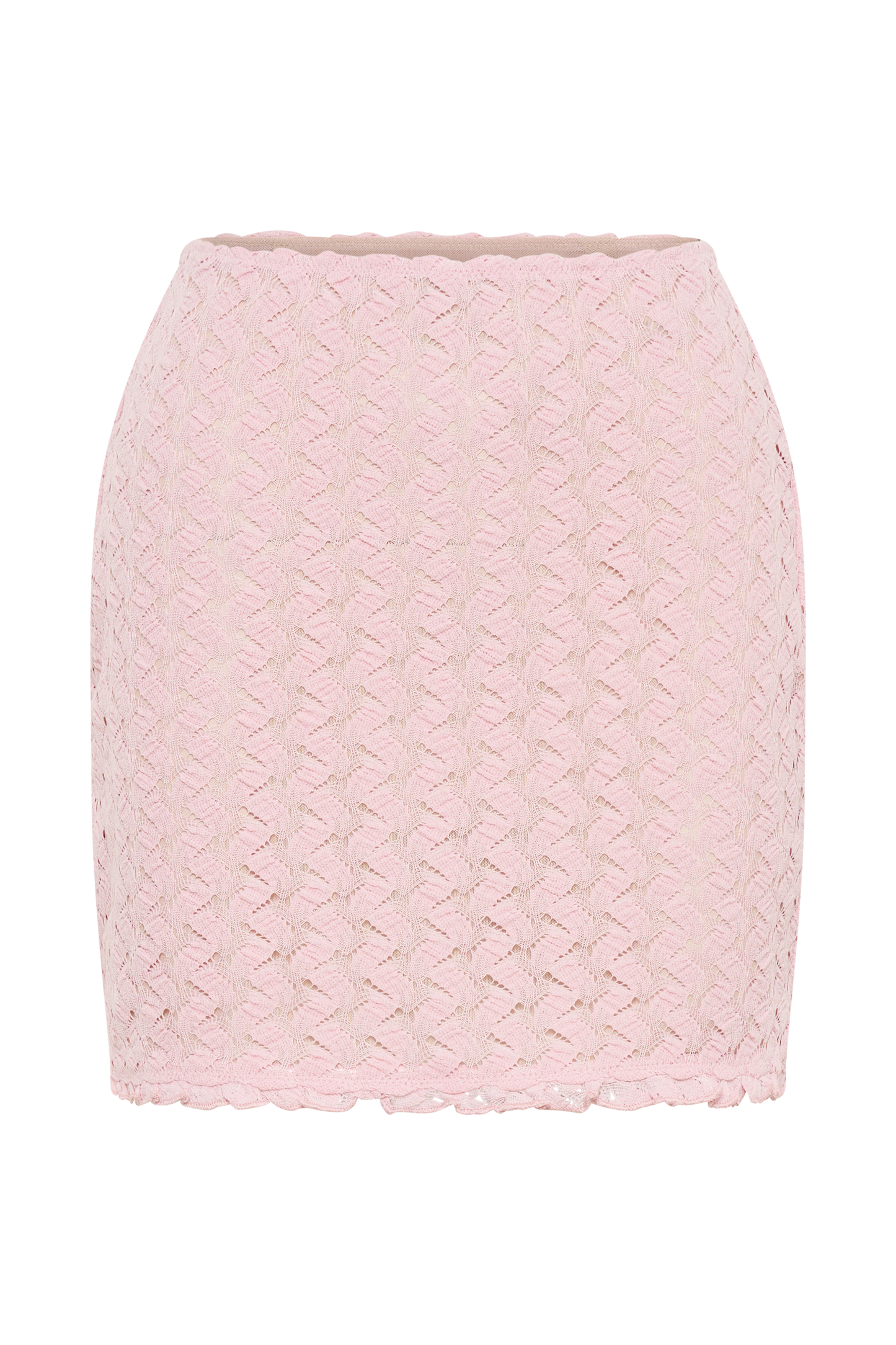 Morgan Mesh And Lace Mini Skirt - Powder Pink