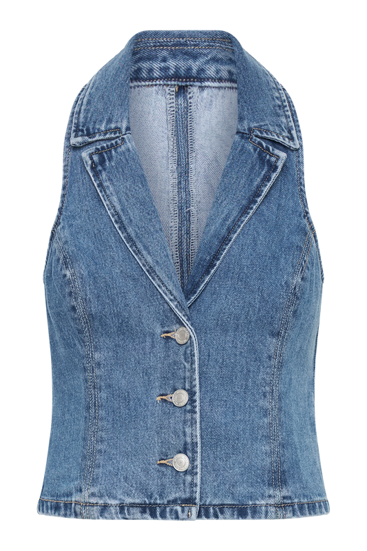 Vivienne Denim Vest - 70'S Blue