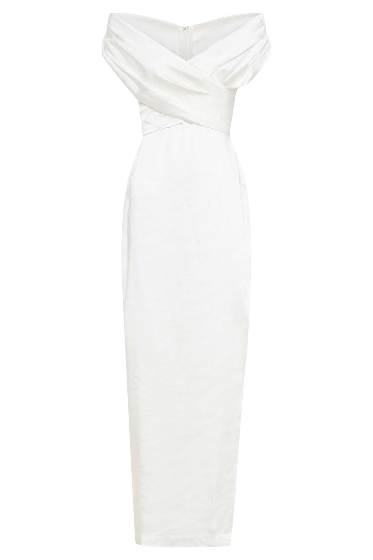 Harley Off Shoulder Satin Maxi Dress - Ivory