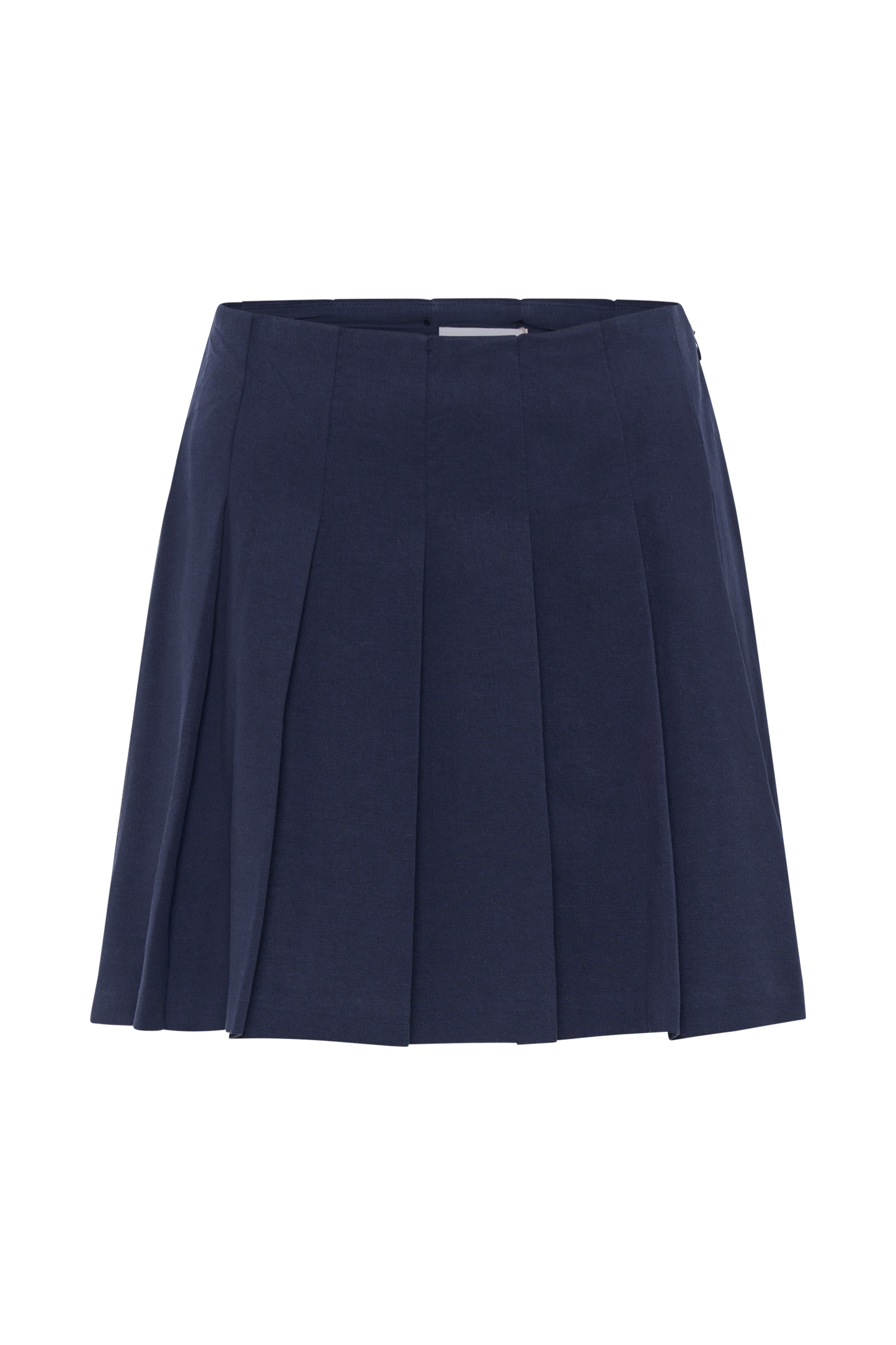 Cotton navy pleated skirt hotsell