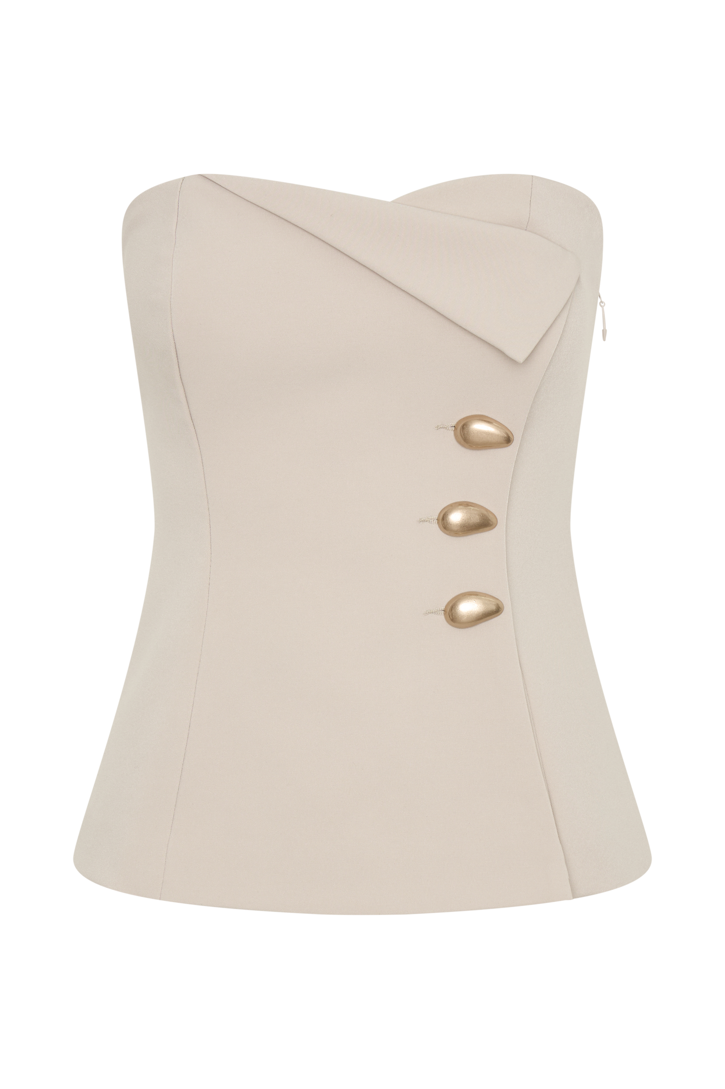 Lindie Strapless Suiting Top - Sand