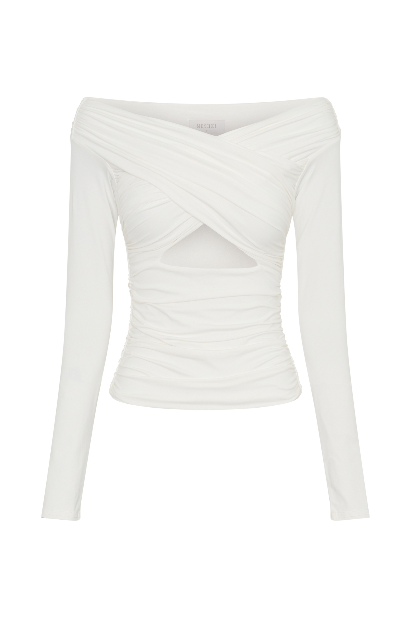 Jaden Off Shoulder Recycled Nylon Top - Ivory