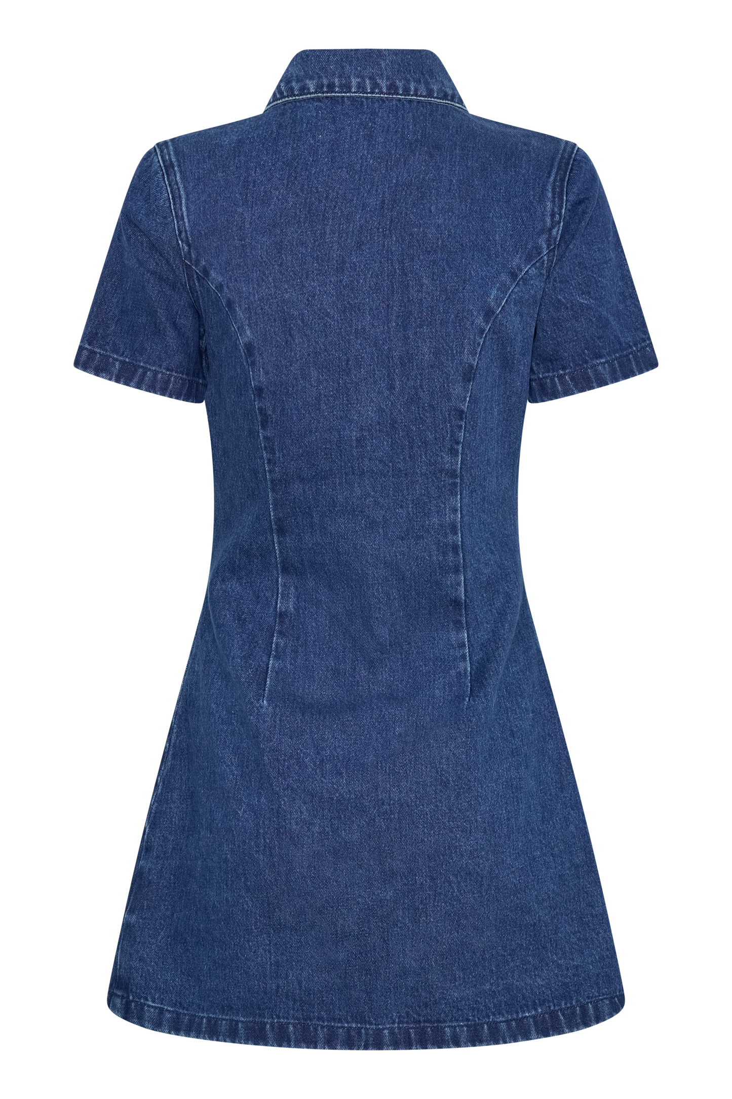 Leighton Denim Button Down Mini Dress - Dark Blue