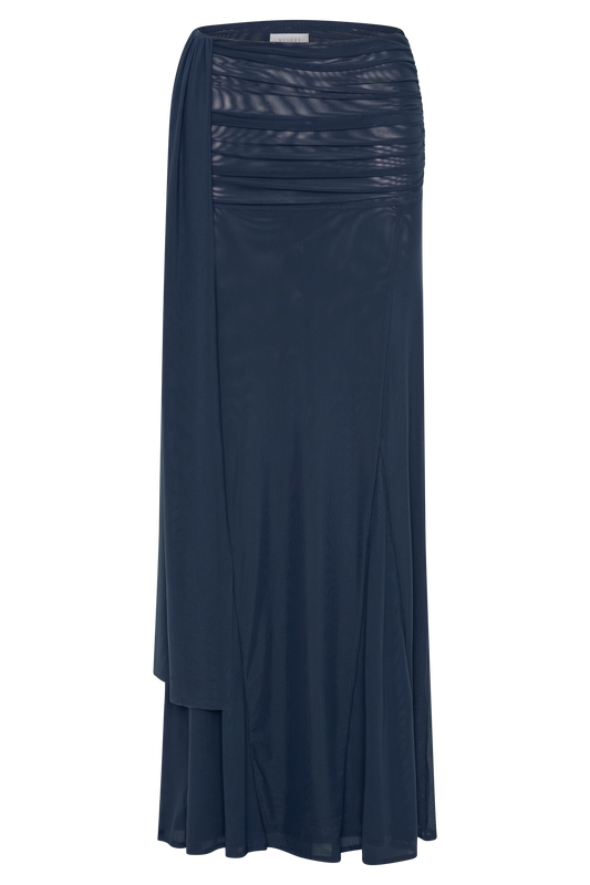 Arna Mesh Maxi Skirt - Midnight Blue