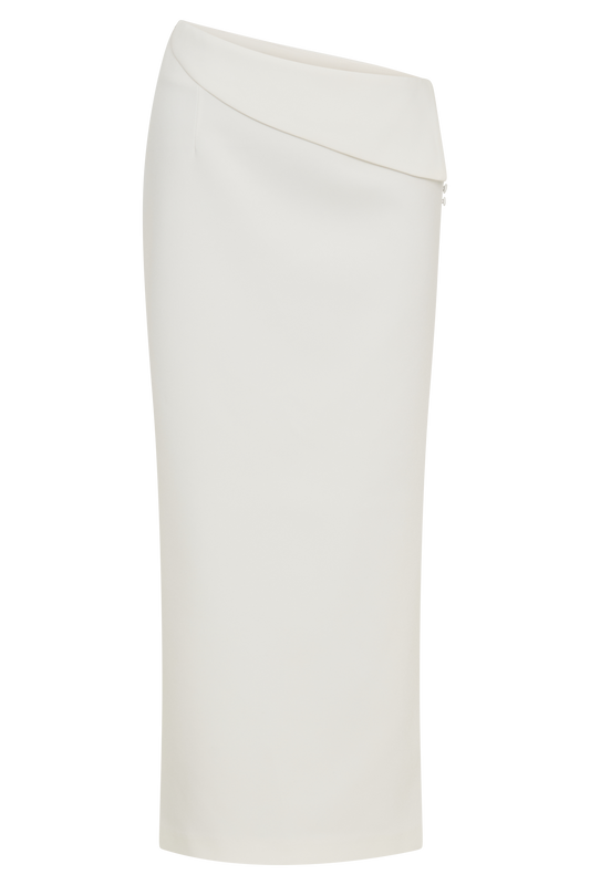 Astrid Suiting Midi Skirt - White