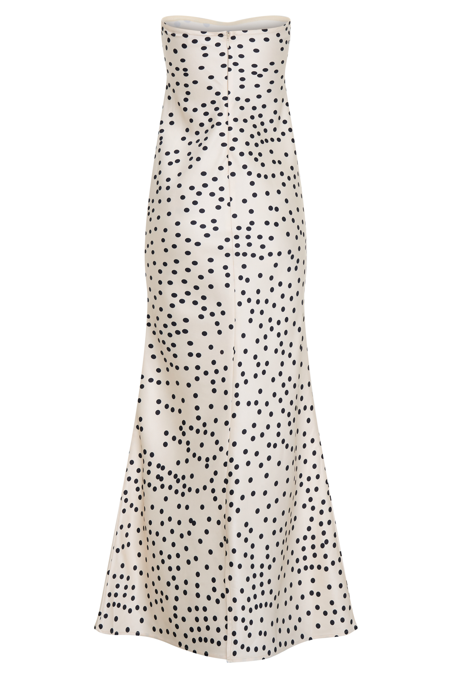 Claudette Strapless Satin Maxi Dress - Polka Dot Print