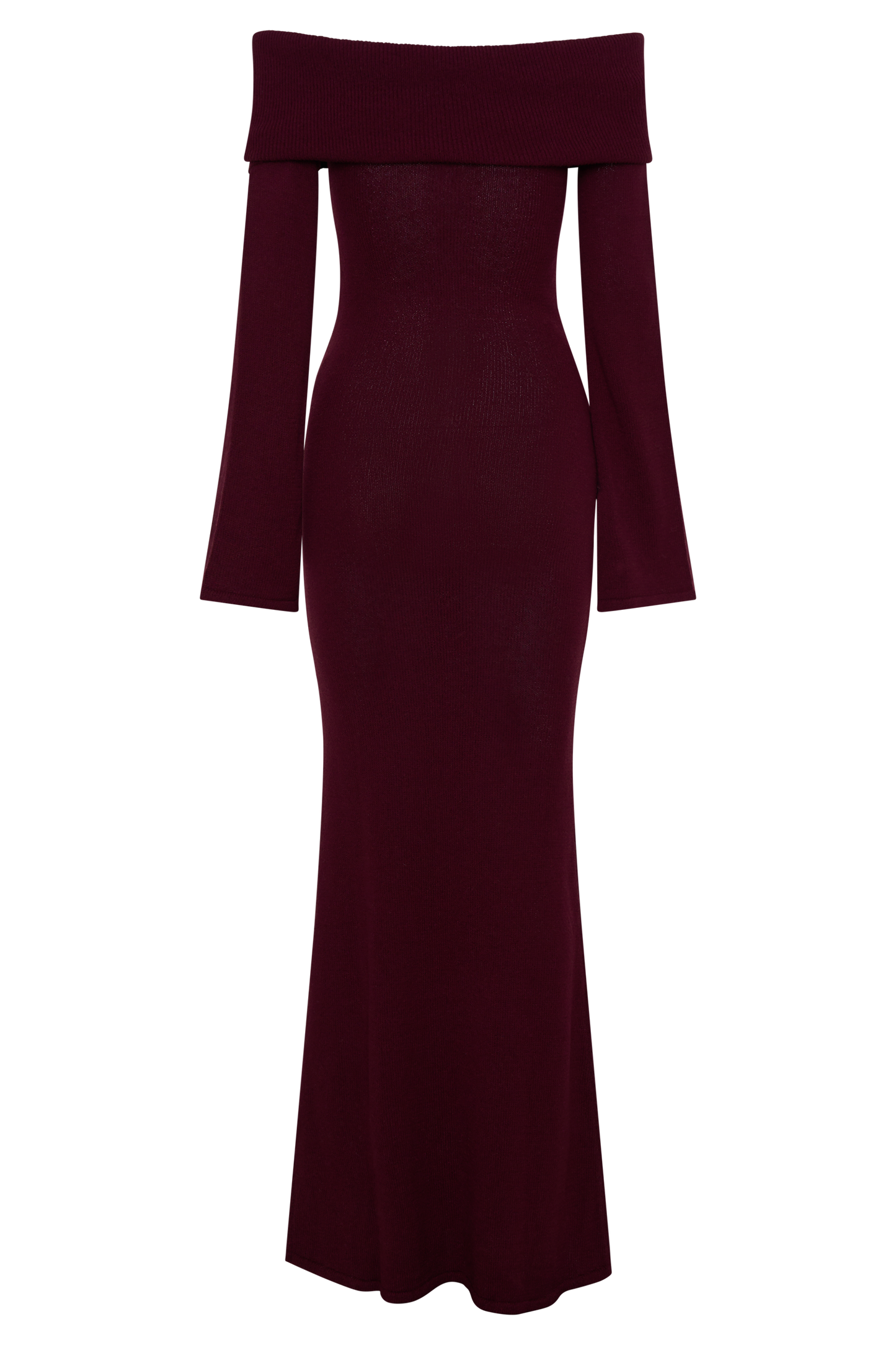 Cameron Off Shoulder Tie Maxi Dress - Merlot