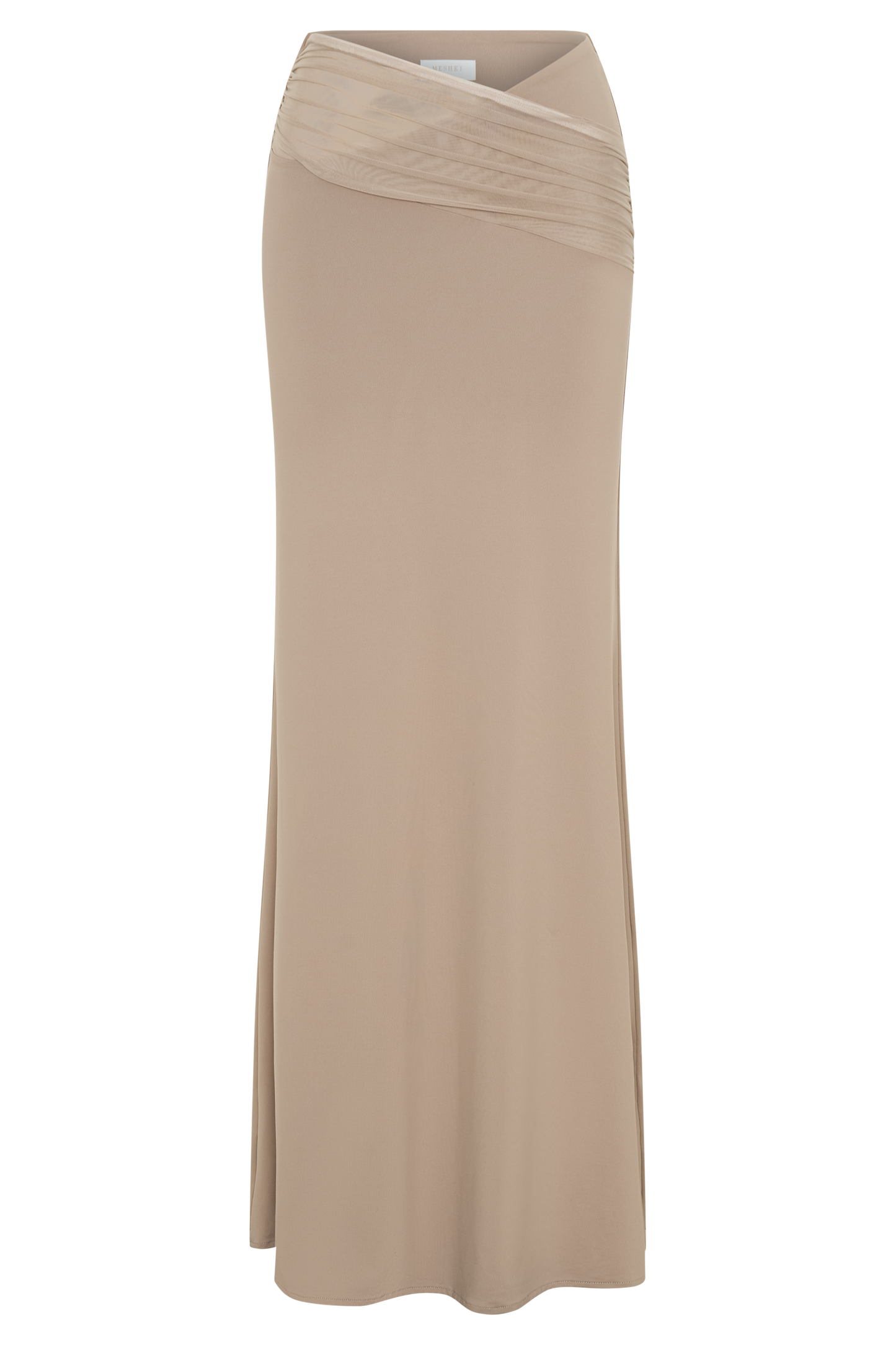 Jules Recycled Nylon And Mesh Maxi Skirt - Taupe