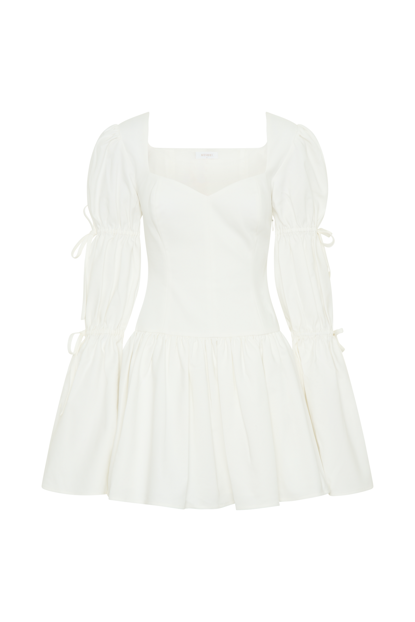 Raine Long Sleeve Cotton Mini Dress - White