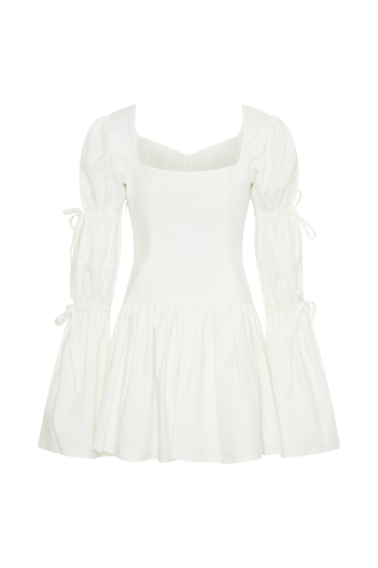 Raine Long Sleeve Cotton Mini Dress - White