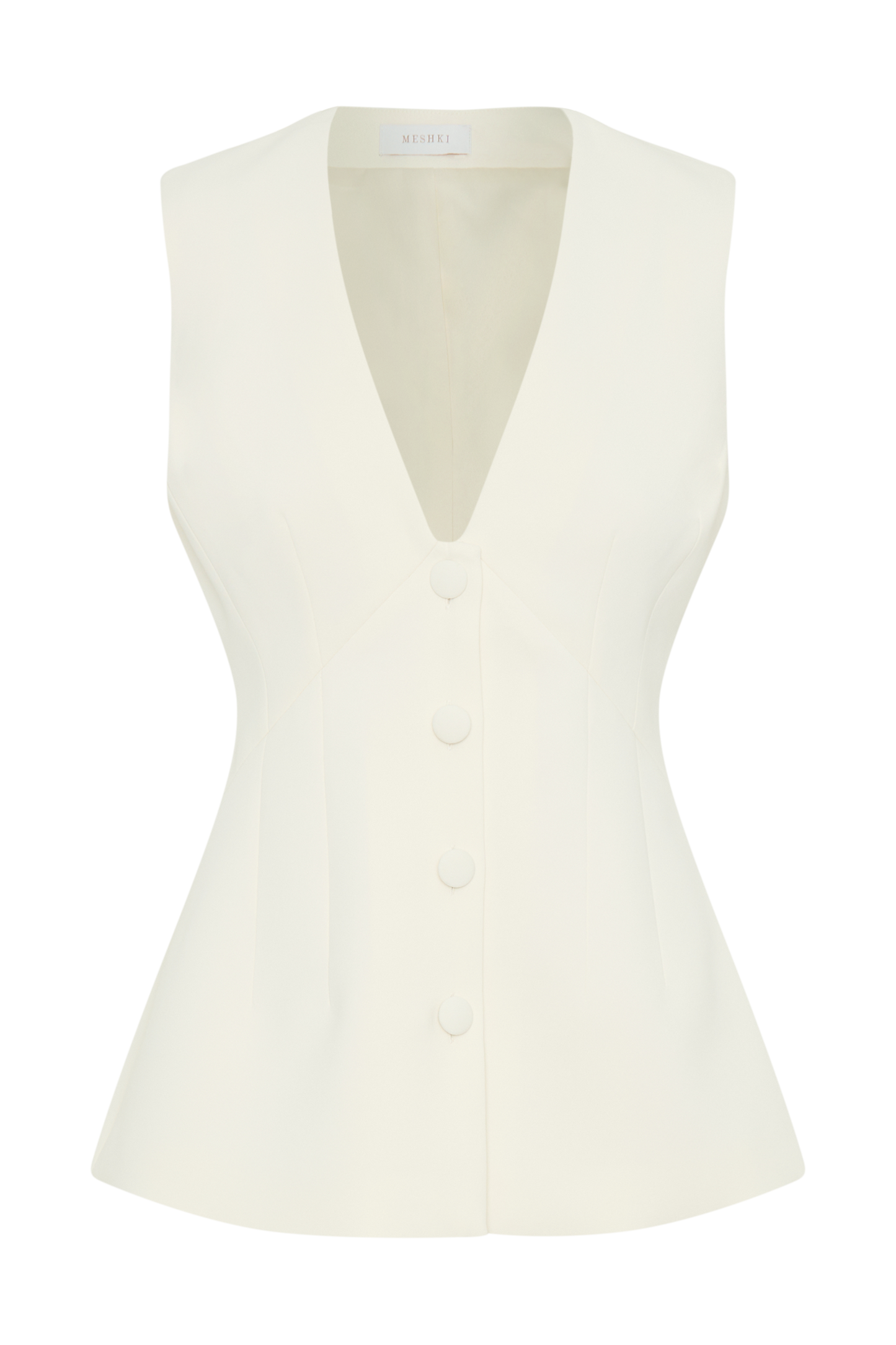 Katelyn Short Sleeve Suiting Top - Ivory