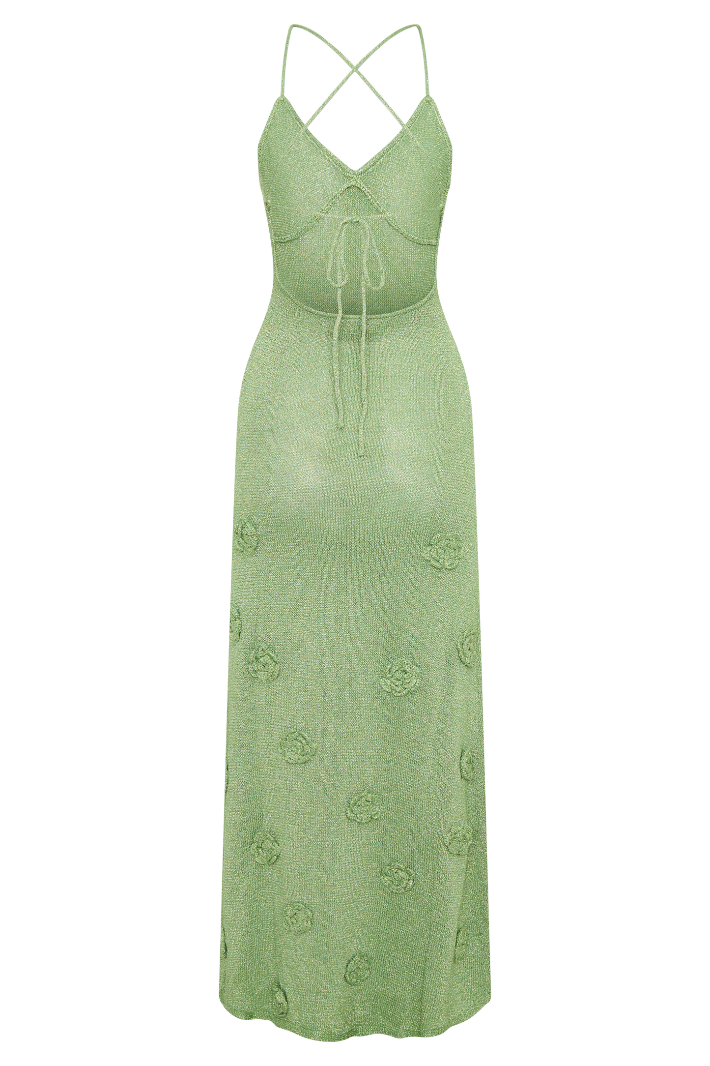 Suki Metallic Knit Maxi Dress - Pastel Green