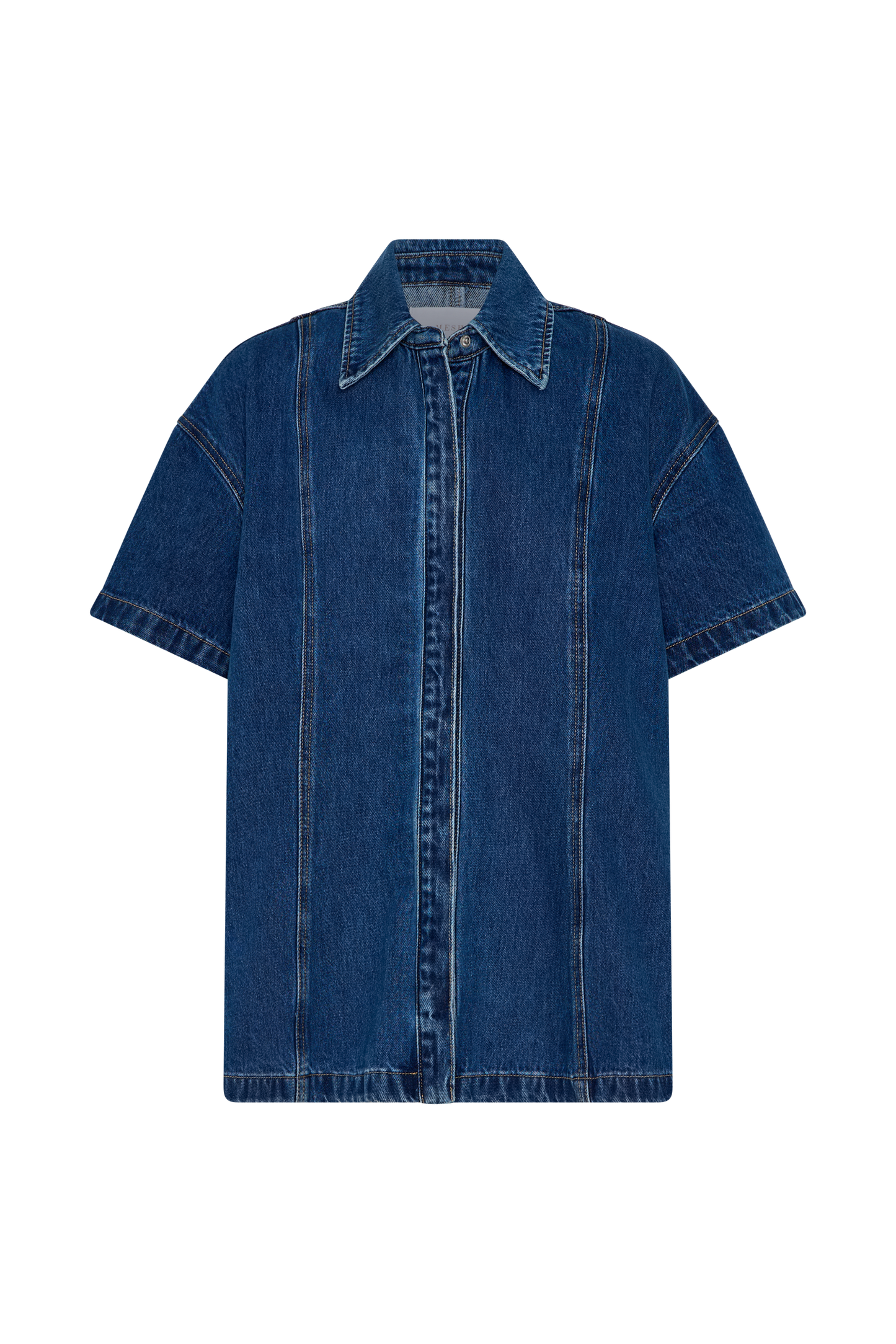 Maya Oversized Denim Shirt - Dark Blue