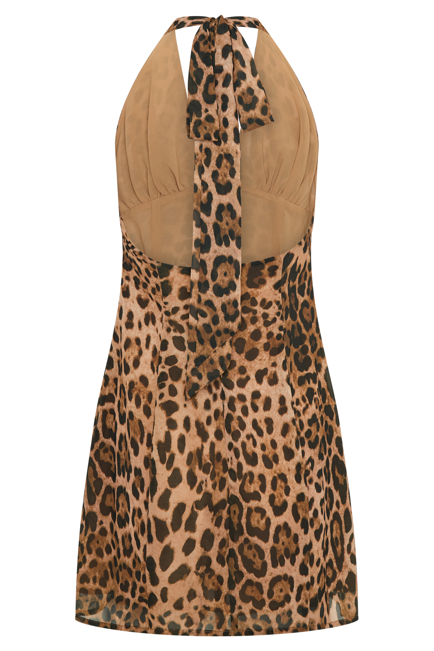 Ashley Chiffon Mini Dress - Leopard Print