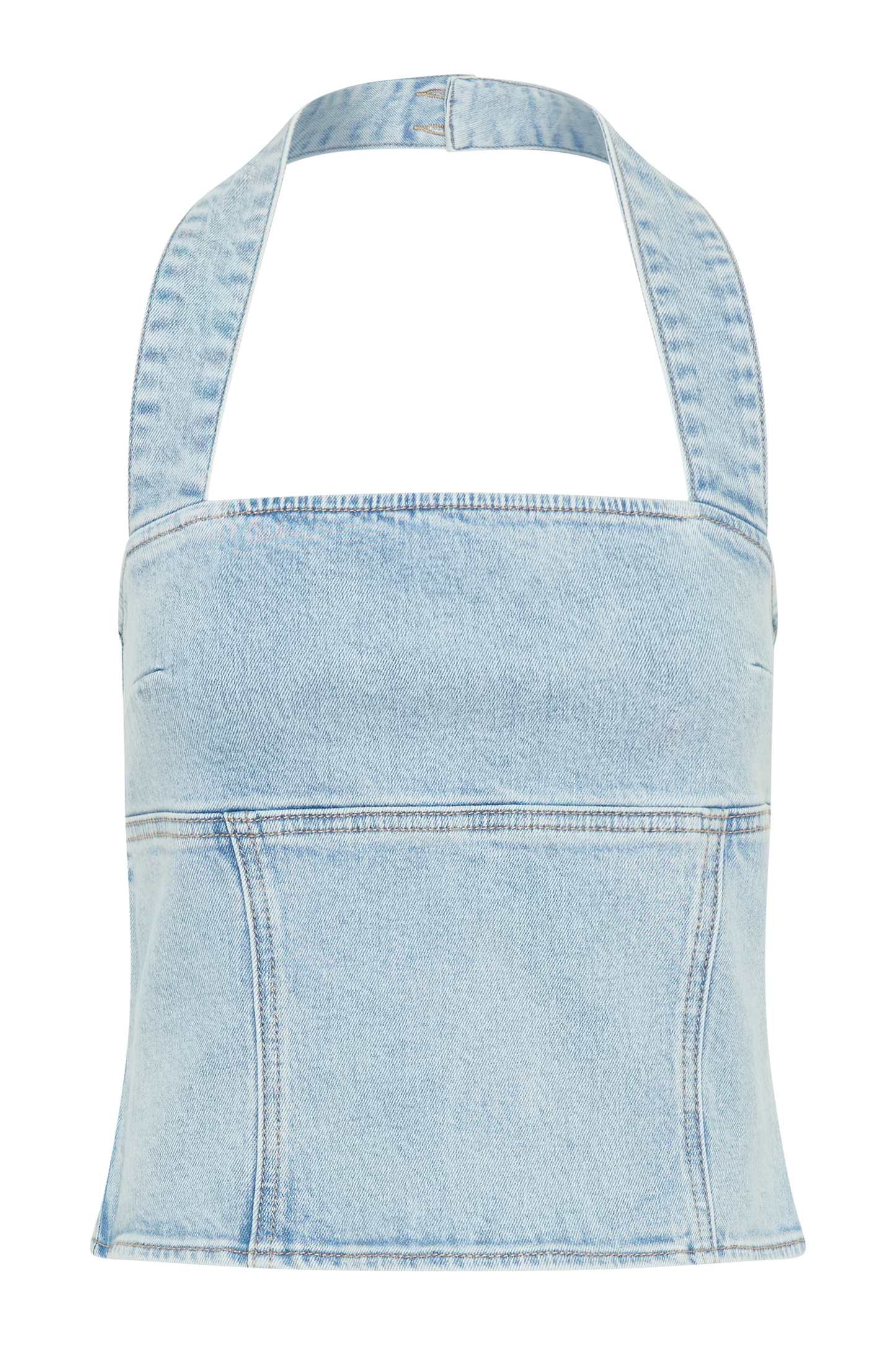 Dayna Denim Halter Top - Light Blue