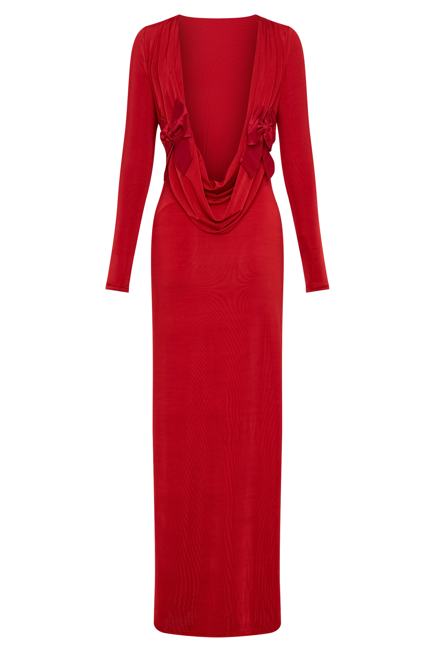 Bennett Slinky Long Sleeve Maxi Dress - Ruby