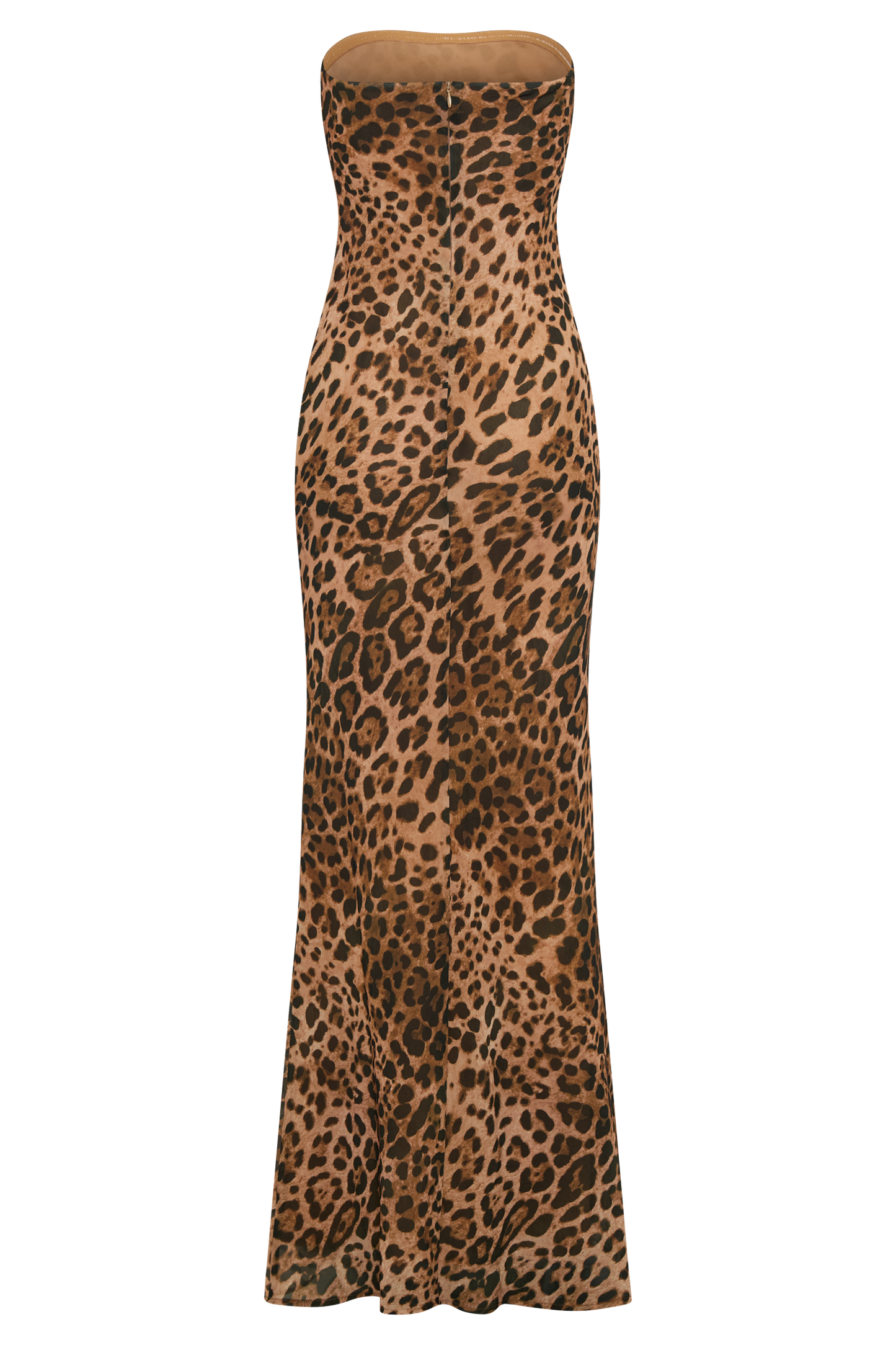 Breanna Strapless Chiffon Maxi Dress - Leopard Print