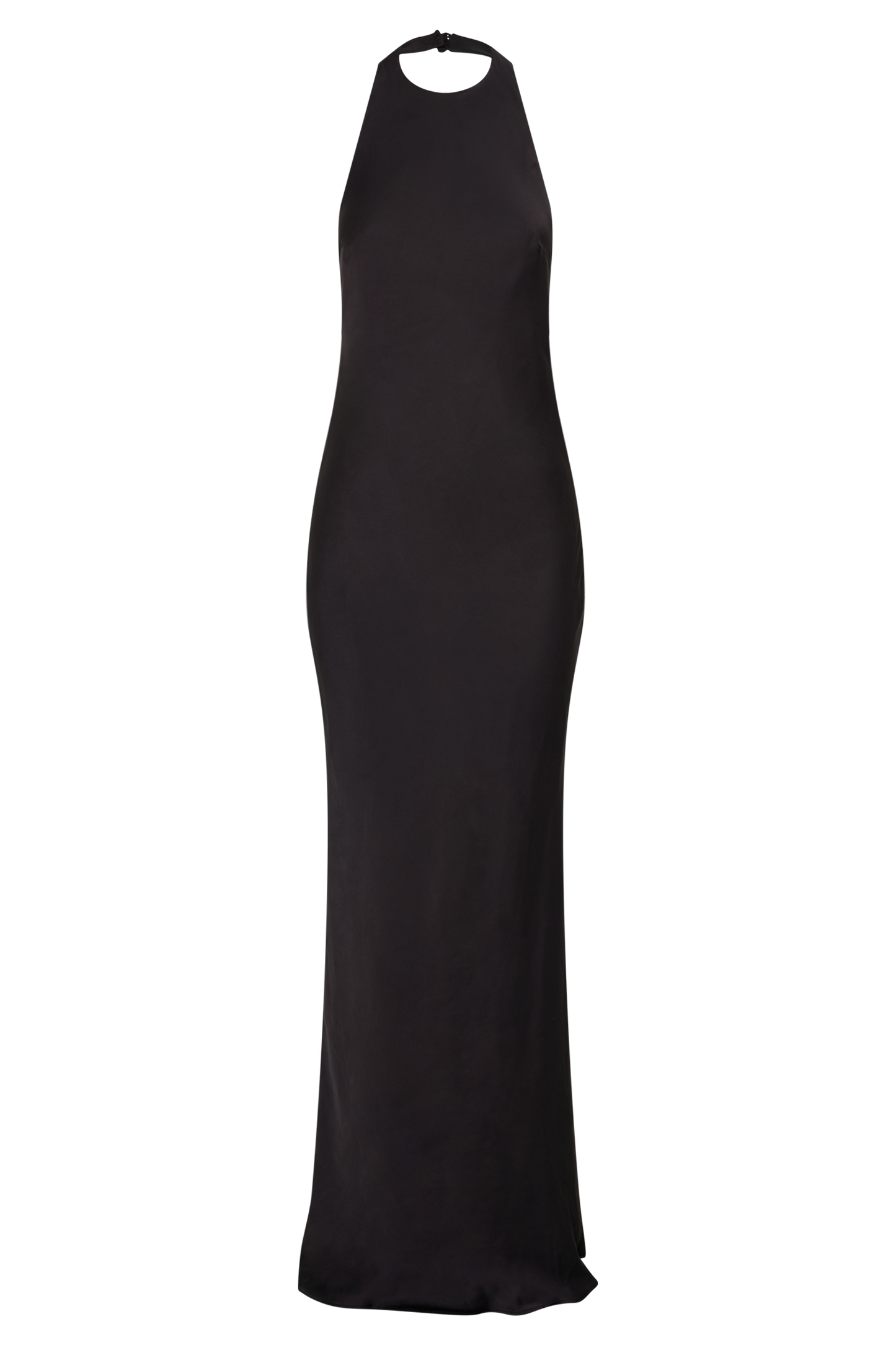 Rinna Satin Halter Maxi Dress - Black