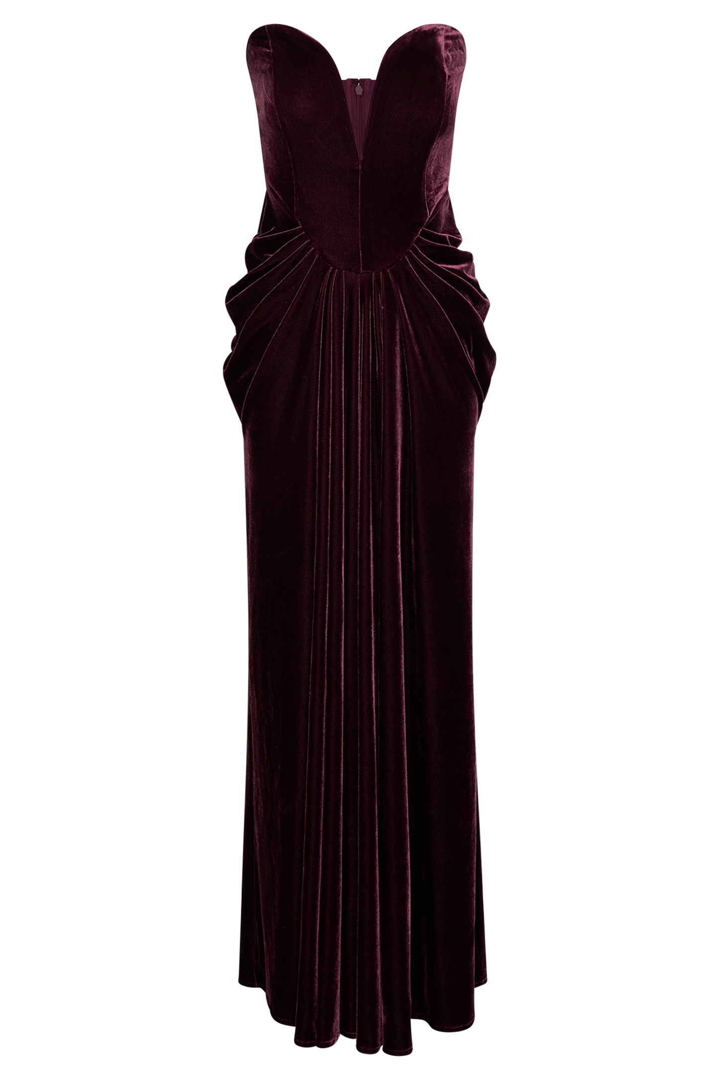 Paige Strapless Velvet Maxi Dress - Plum