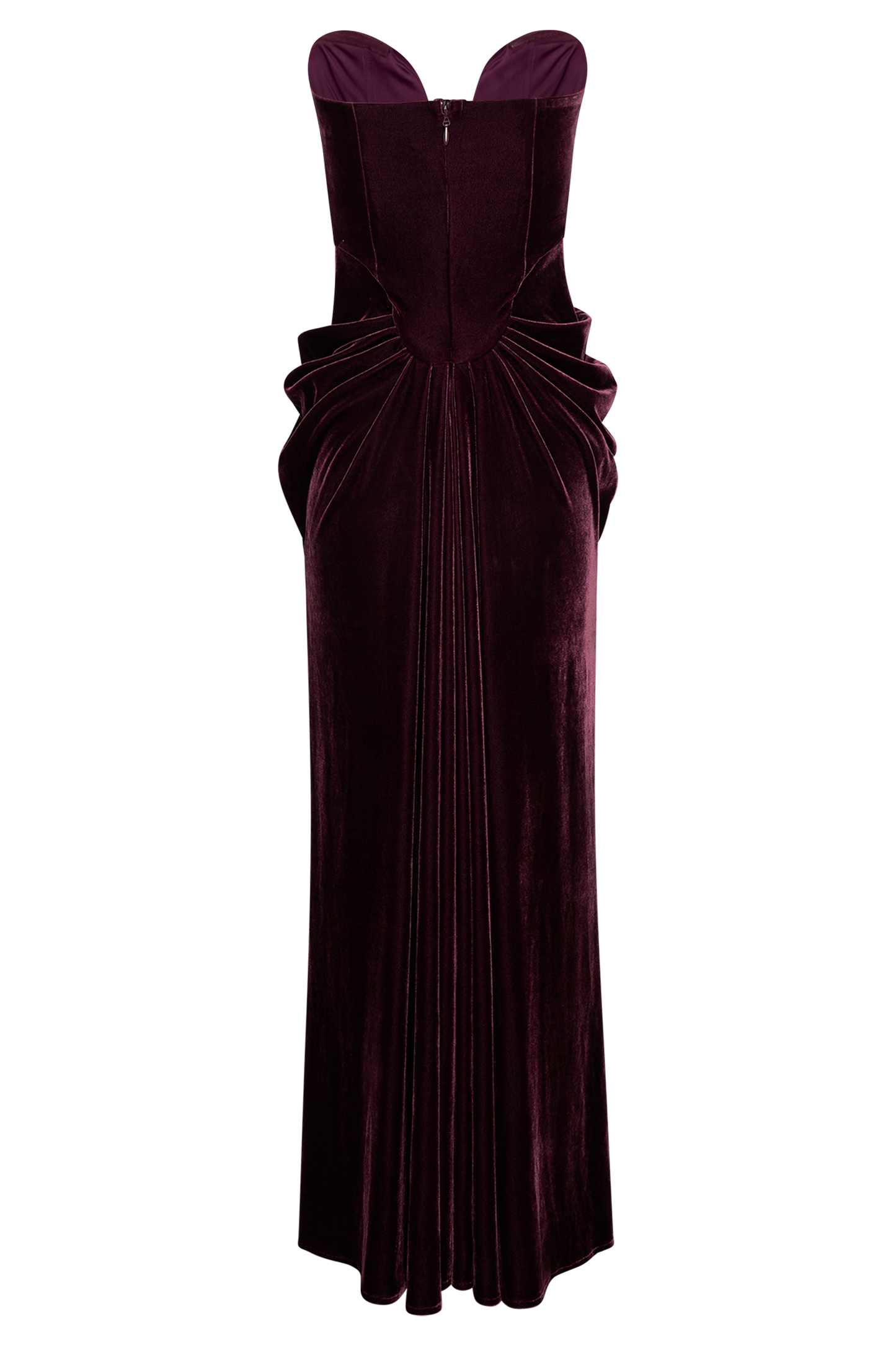 Paige Strapless Velvet Maxi Dress - Plum