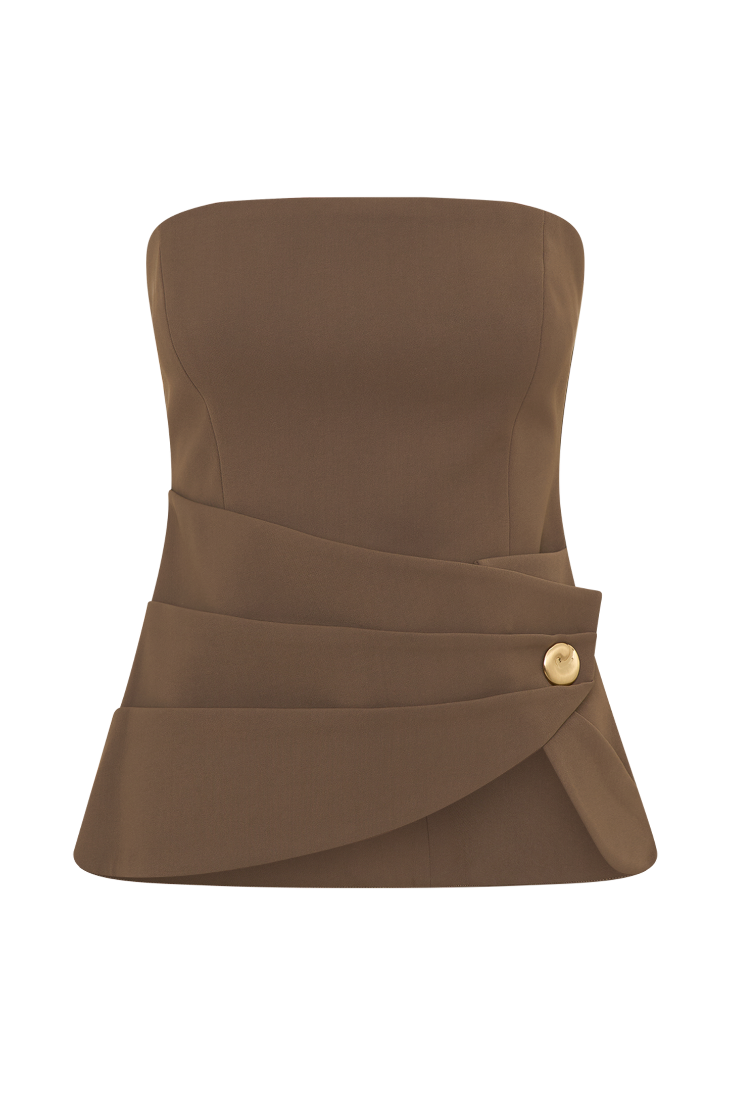 Faith Strapless Suiting Top - Cacao Brown