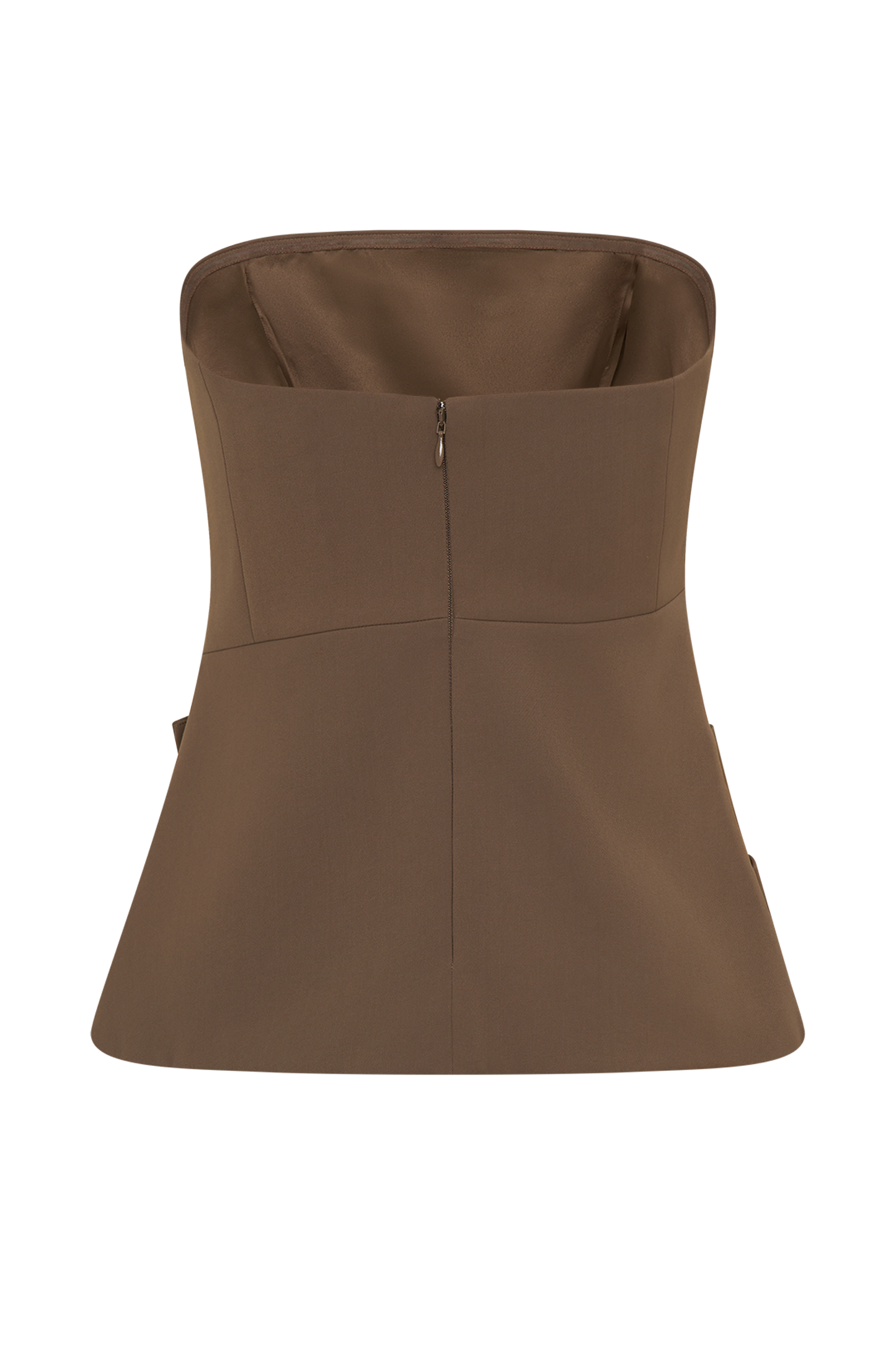 Faith Strapless Suiting Top - Cacao Brown