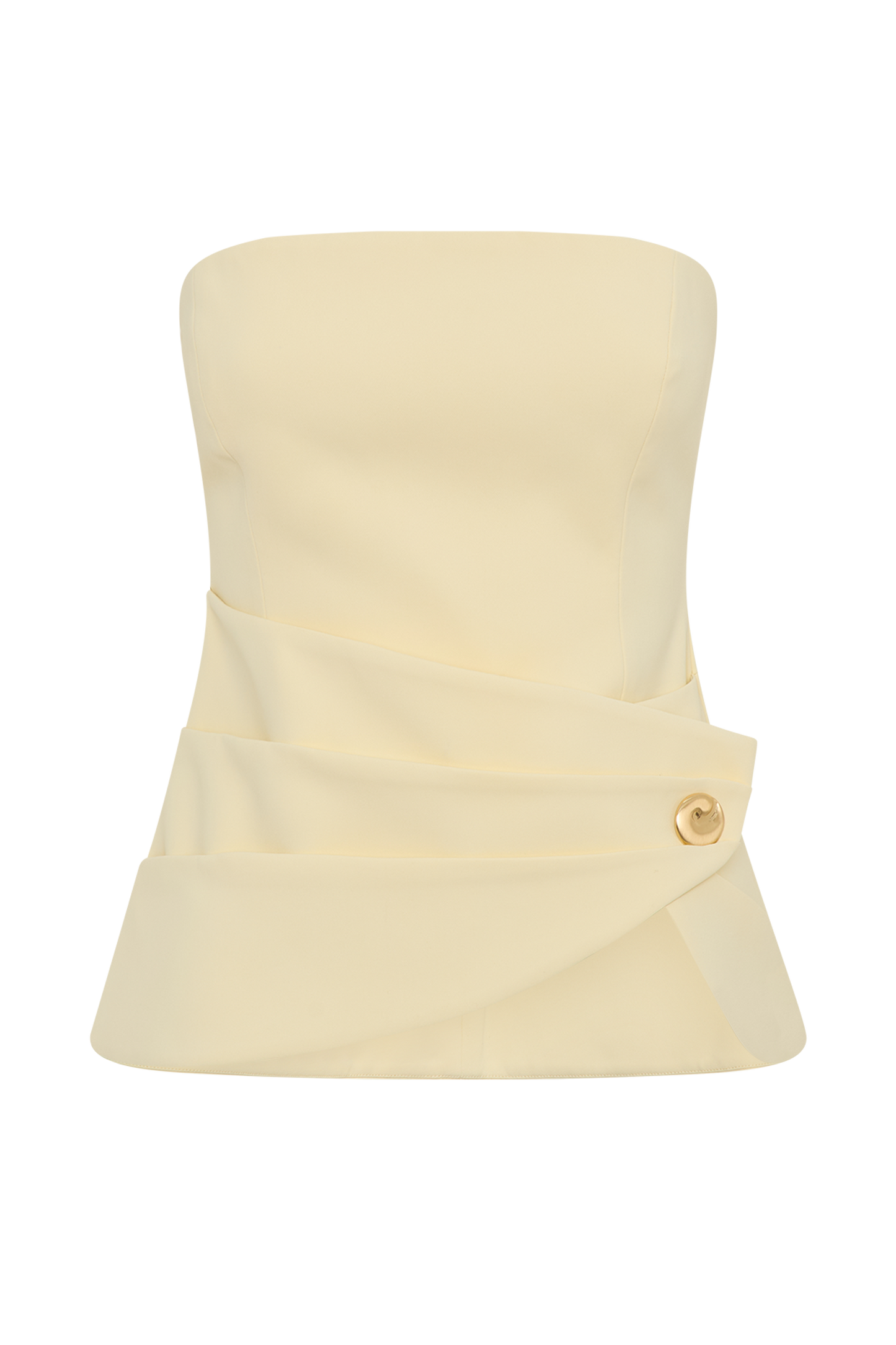 Faith Strapless Suiting Top - Lemon Cream