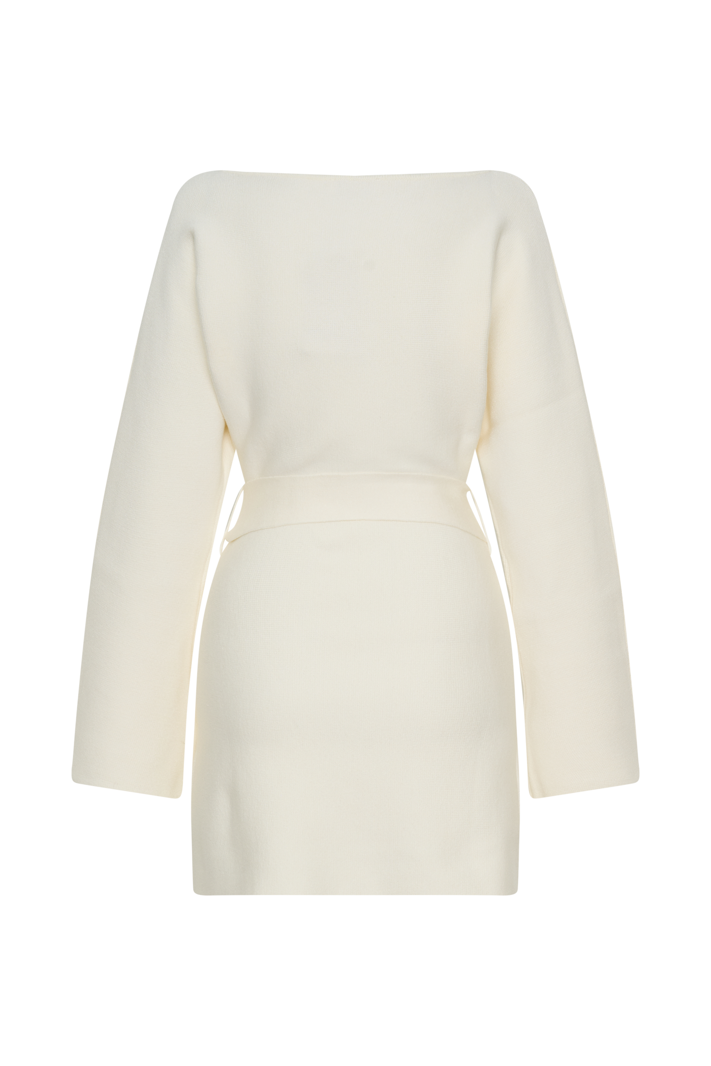 Kassie Belt Tie Knit Mini Dress - Ivory