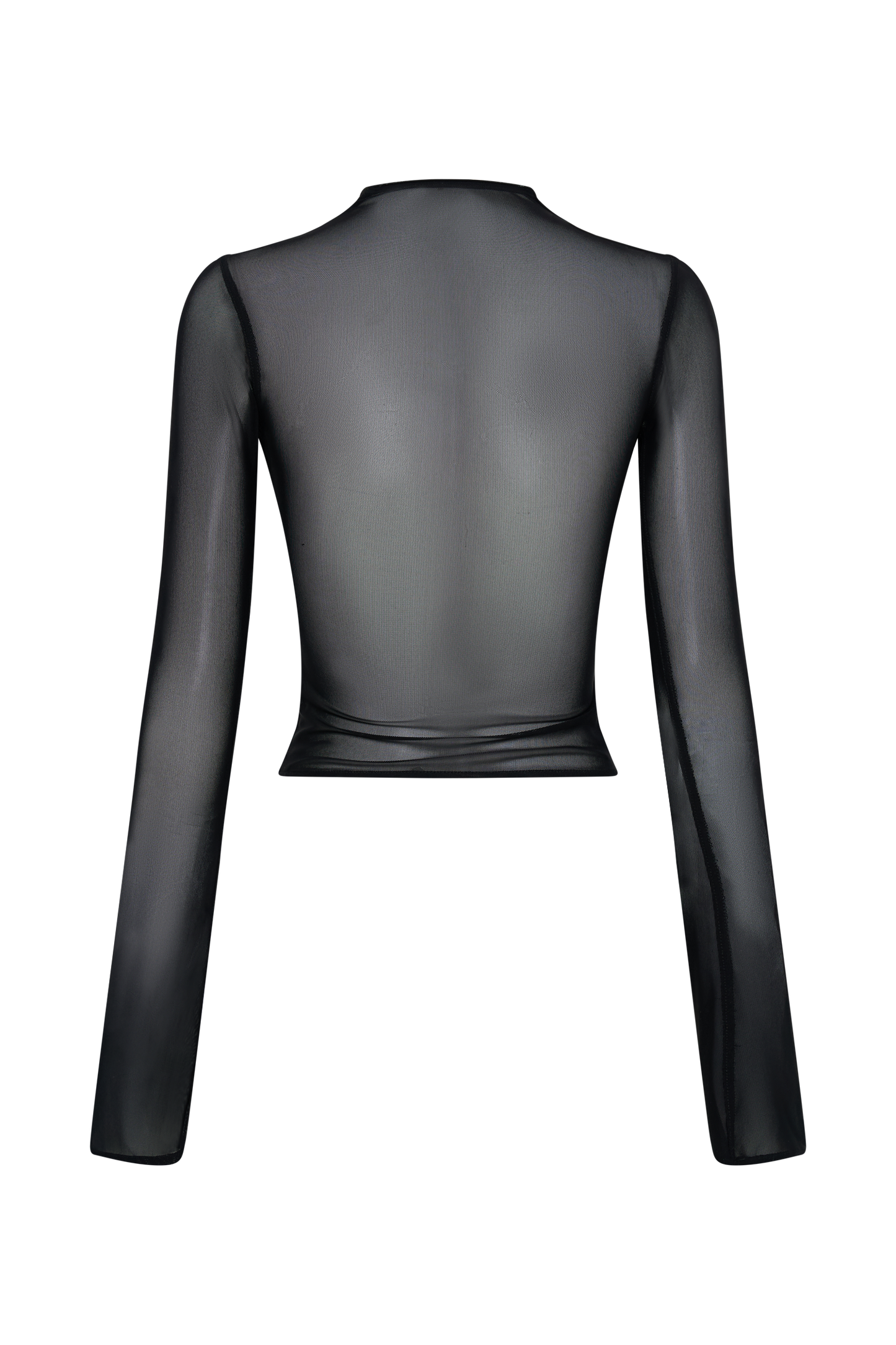 Tania Slinky And Mesh Long Sleeve Top - Black