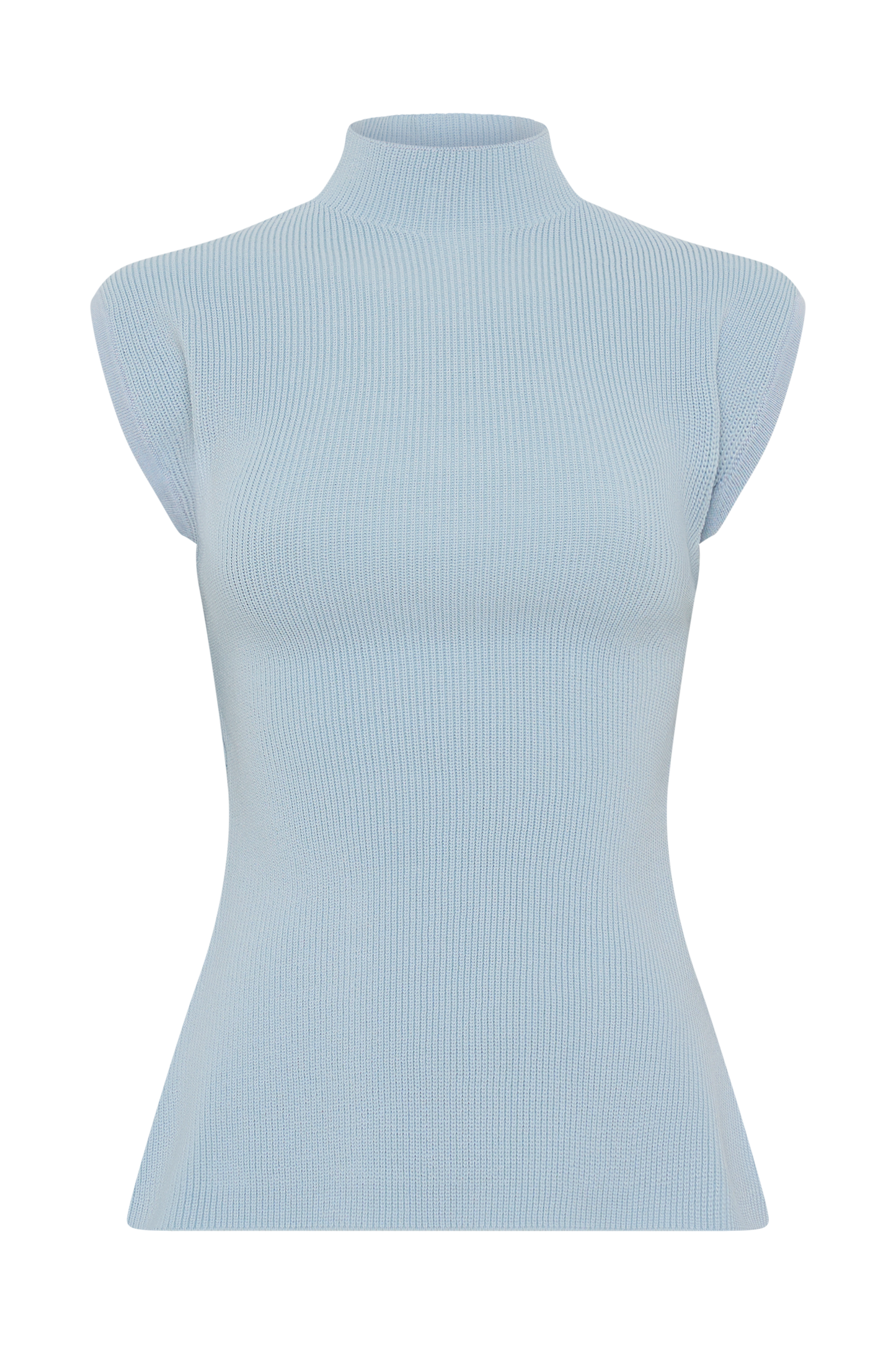 Maxine Knit Open Back Top - Light Blue