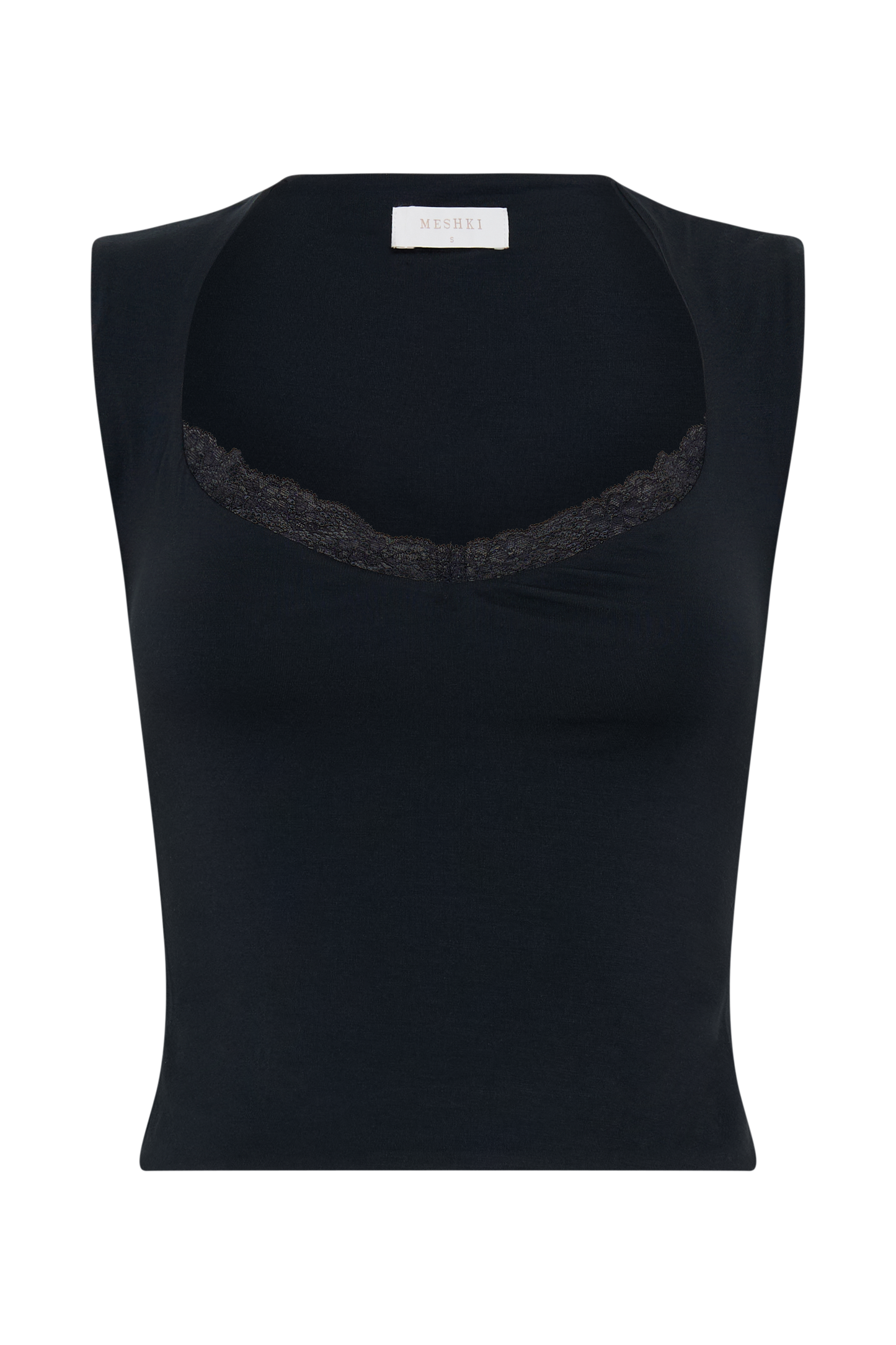 Tatianna Lace Trim Modal Top - Black