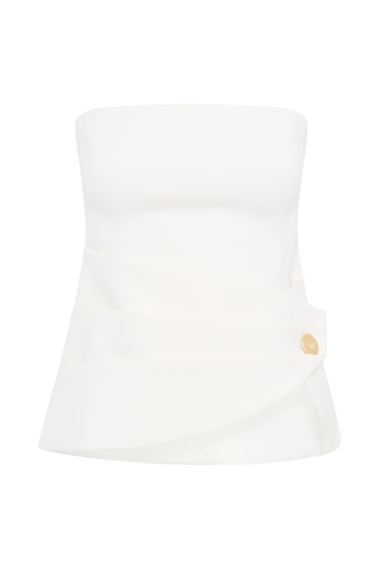 Faith Strapless Suiting Top - Ivory