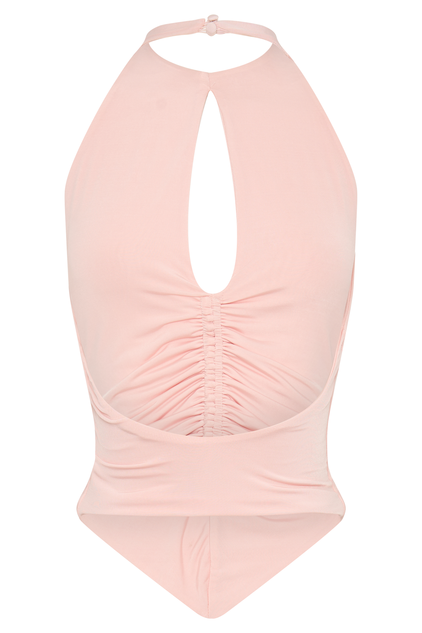 Linda Slinky Ruched Halter Top - Pale Pink