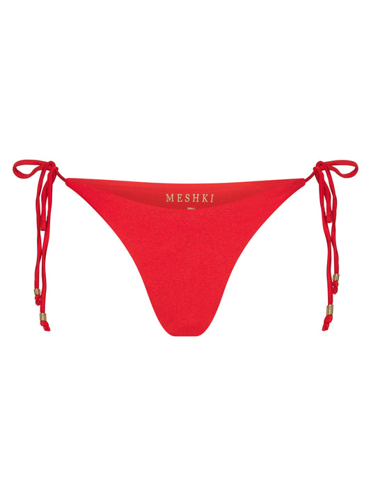 Peyton Tie Up Bikini Bottom - Red