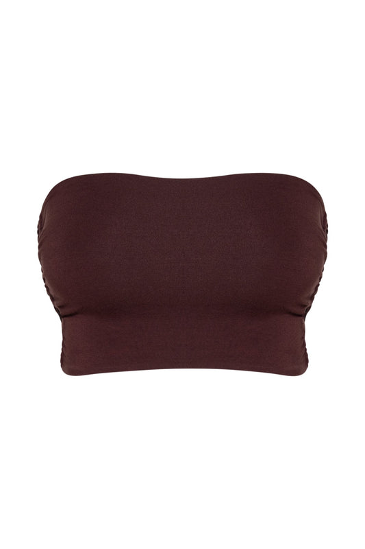 Eleanor Tie Up Side Bandeau - Chocolate