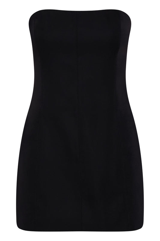 Maci Crepe Mini Dress - Black