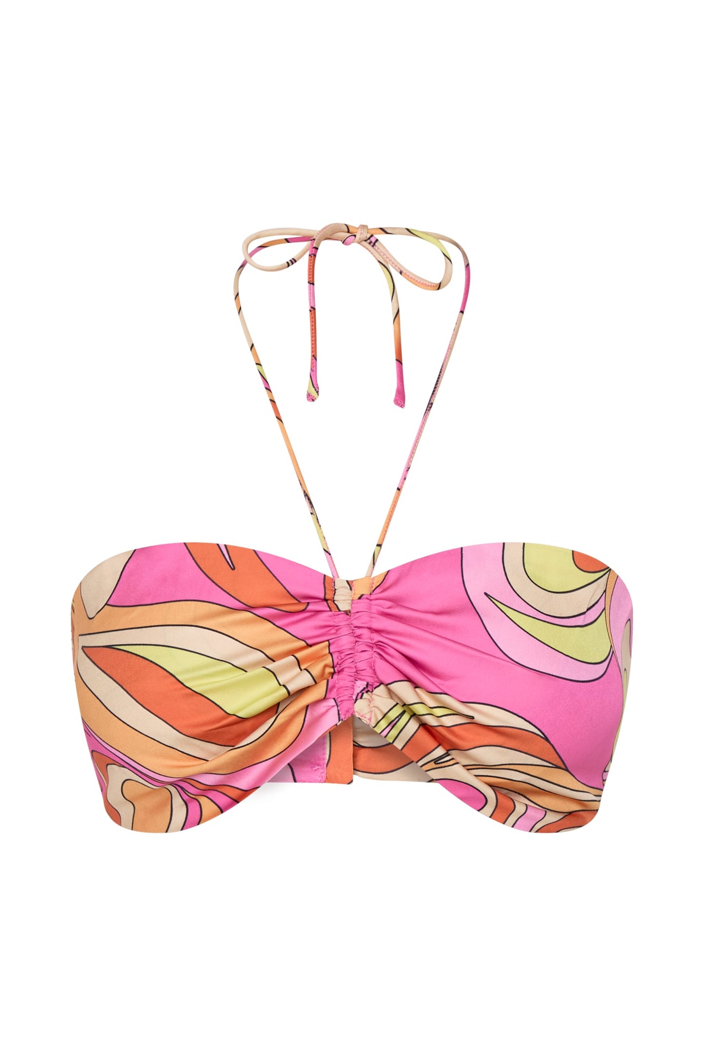 Frankie Two Tone Satin Bandeau - Psychedelic Print