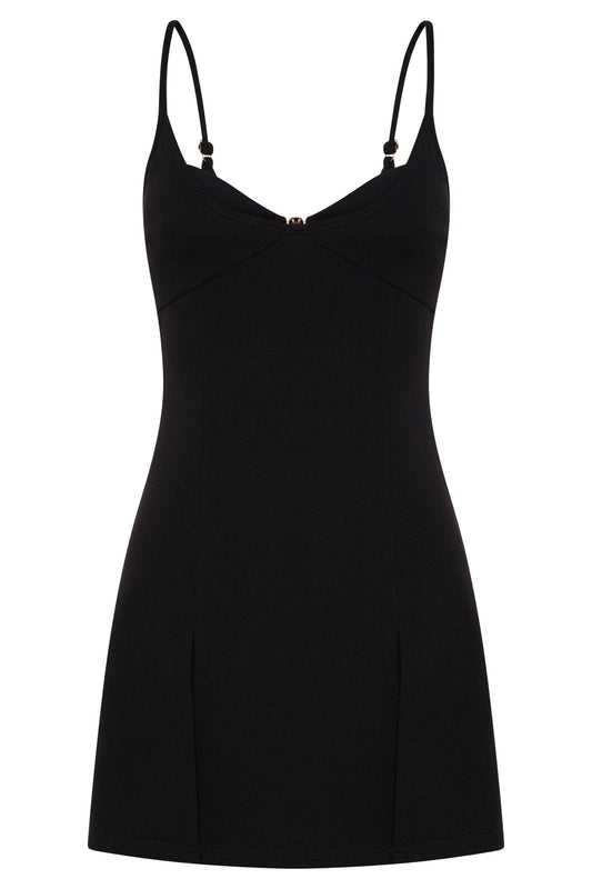 Lex Two Tone Mini Dress - Black