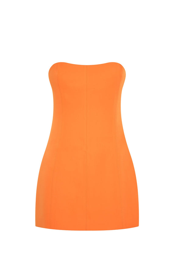 Maci Crepe Mini Dress - Tangerine - MESHKI U.S
