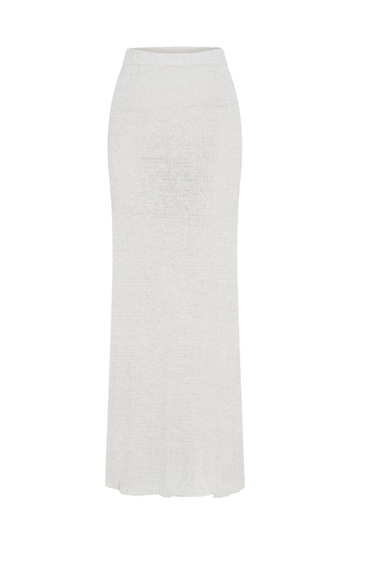 Mary Knit Maxi Skirt - White