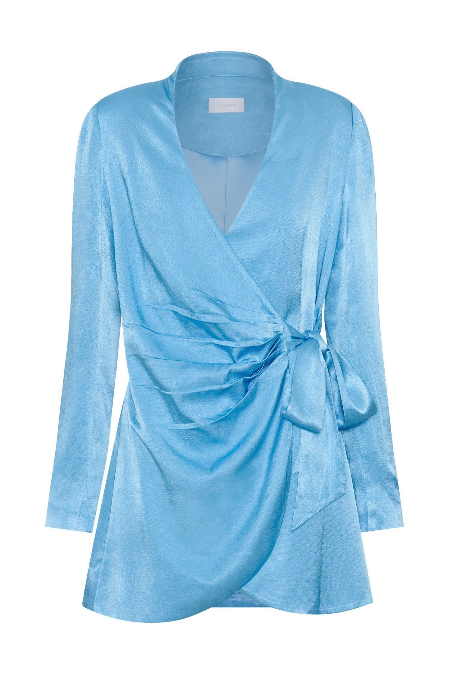 Saira Tie Up Mini Dress - Azure Blue