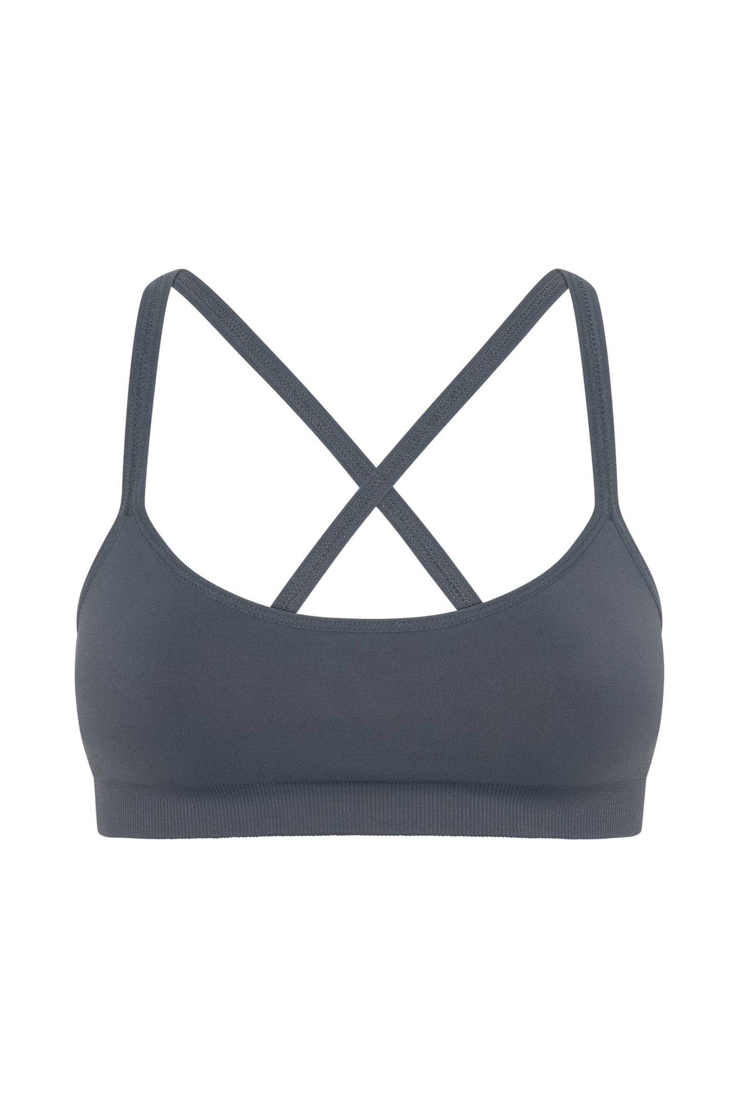 Nyx Cross Back Seamless Crop - Charcoal