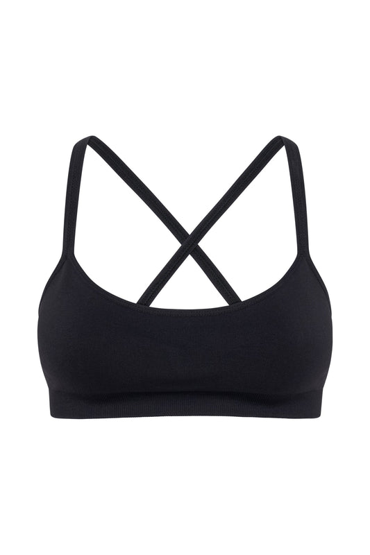 Nyx Cross Back Seamless Crop - Black