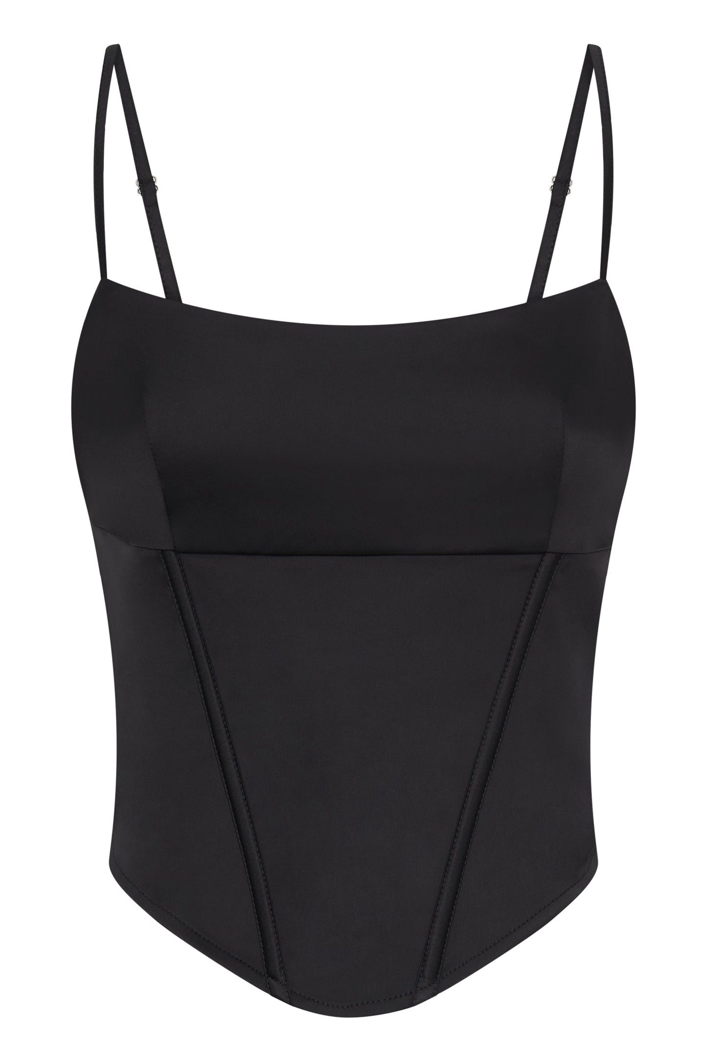 Desirie Longline Corset Top - Black