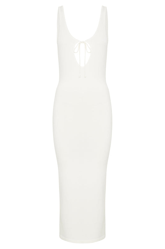 Nola Cut Out Knit Midi Dress - Off White