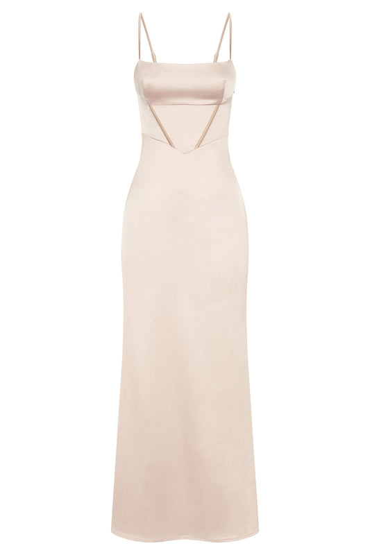 Desirie Corset Maxi Dress - Champagne