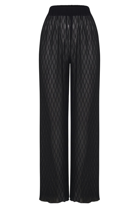 Karla Wave Pleat Pant - Black