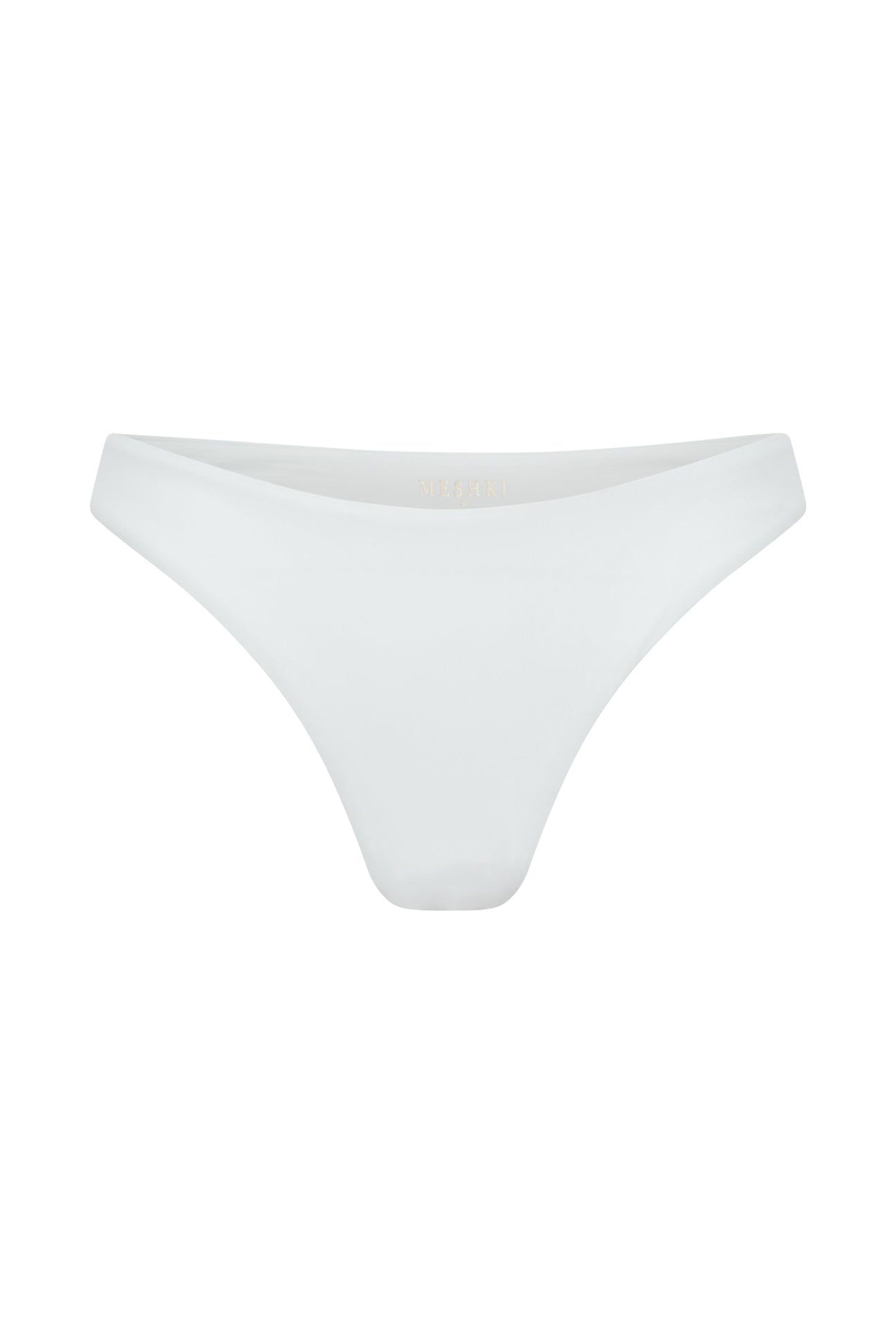 Rosie Recycled Nylon Cheeky Cut Bikini Bottoms - White - MESHKI U.S