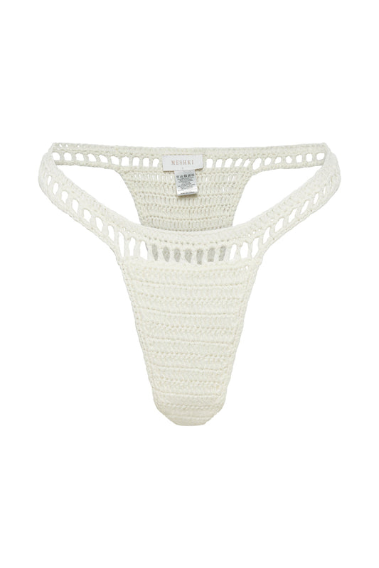 Korina Crochet Bikini Bottom - White