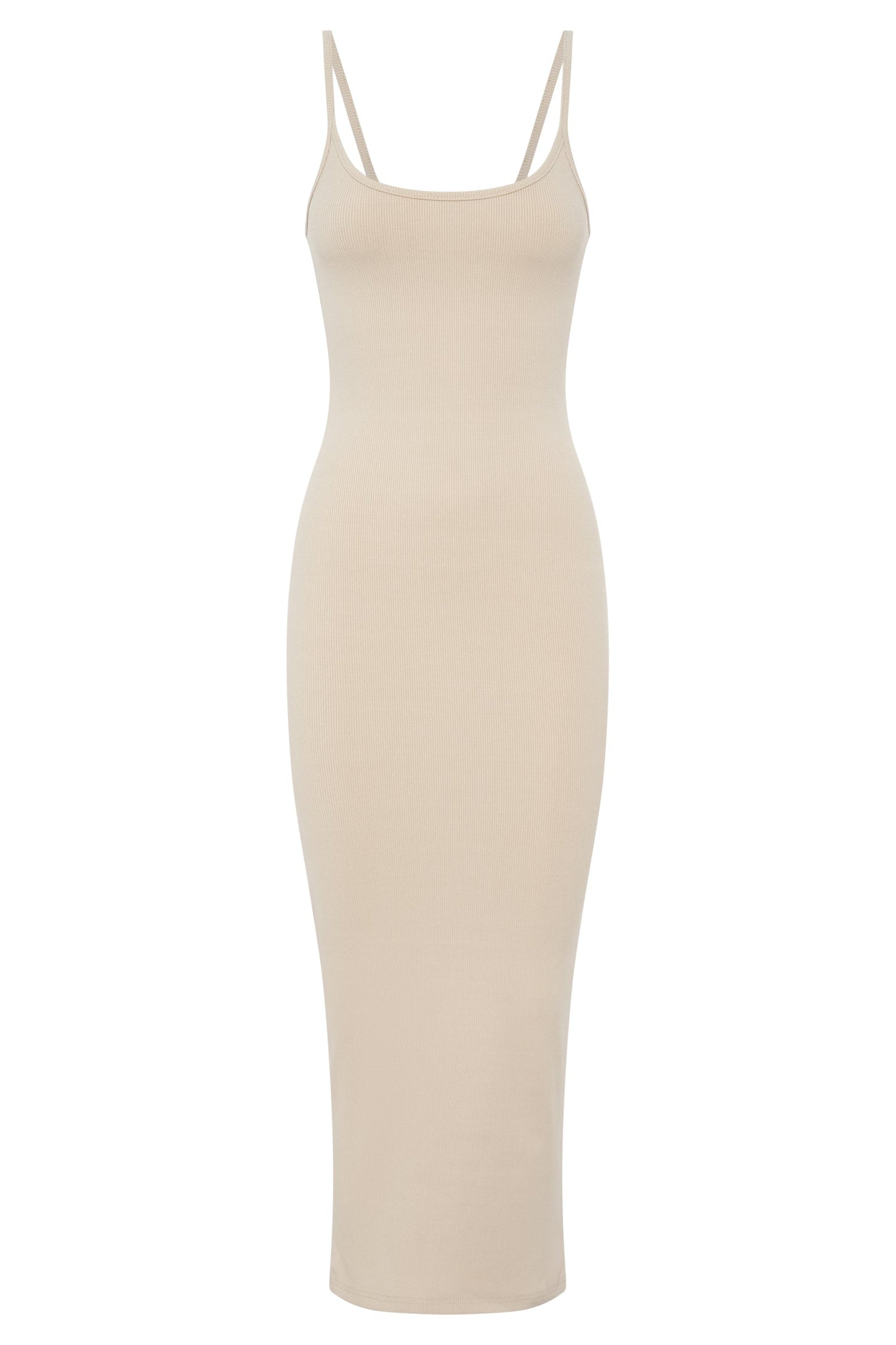 Alexis Ribbed Cami Midi Dress - Cream